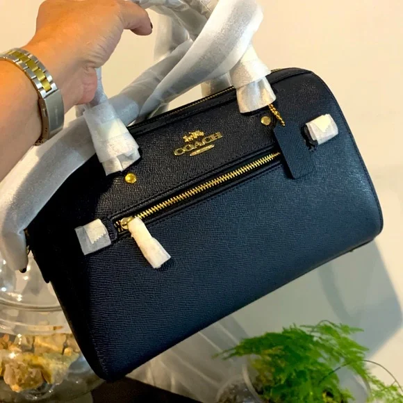 Coach rowan satchel black sale